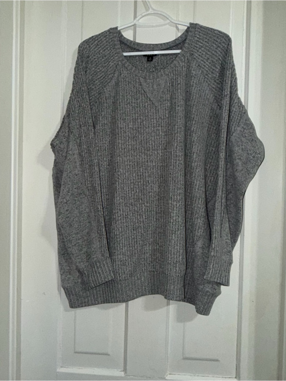 Women's plus‎ size 3x sweater Gray Ribbed Women's Sweater - Relaxed Knit